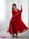 KF 102 Kalaai Georgette Embroidery Kurti With Bottom Dupatta 